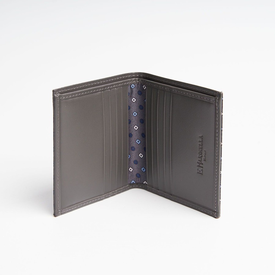 Best E.Marinella Dark Grey Small Wallet In Silk And Leather