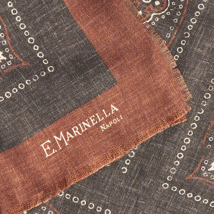 Online E.Marinella Light Brown Wool And Silk Stole 135