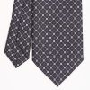 Online E.Marinella Dark Blue Sartorial Classic Silk Tie Small Flower Pattern