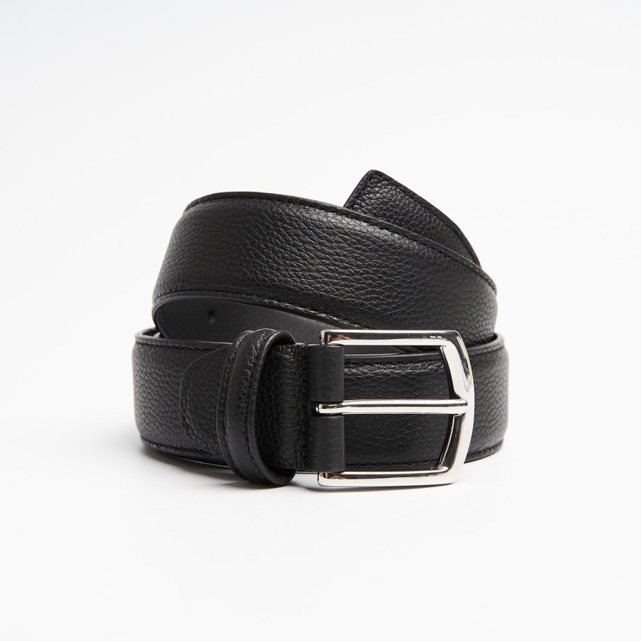 Best E.Marinella Black Belt In Fine-Grained Leather