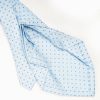 New E.Marinella Light Blue 7 Fold Sartorial Silk Tie - Small Flower Pattern