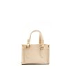 Online E.Marinella Beige Mini Shopping Bag In Hammered Leather