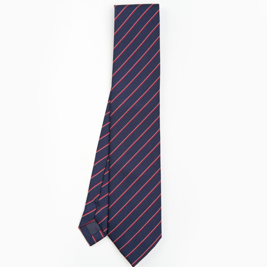 Hot E.Marinella Dark Blue Sartorial Striped Tie