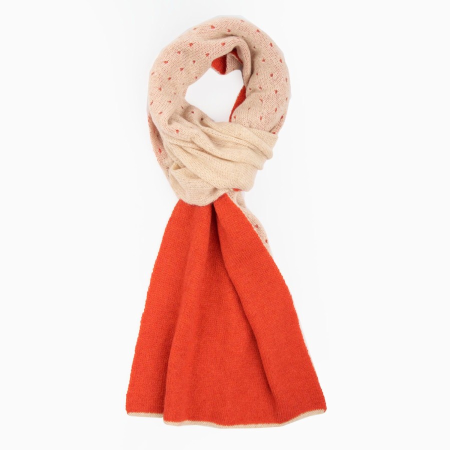 Hot E.Marinella Orange And Beige Dots Cashmere Neck Warmer