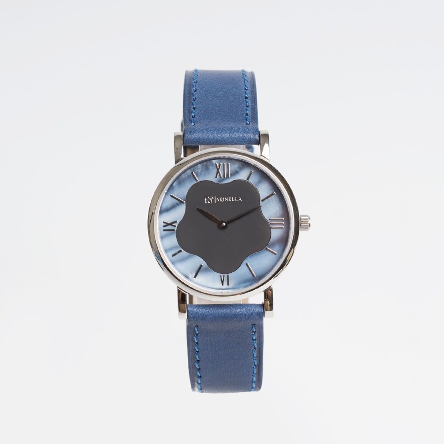 Wholesale E.Marinella Lady'S Bluette Leather Watch With Floral Dial