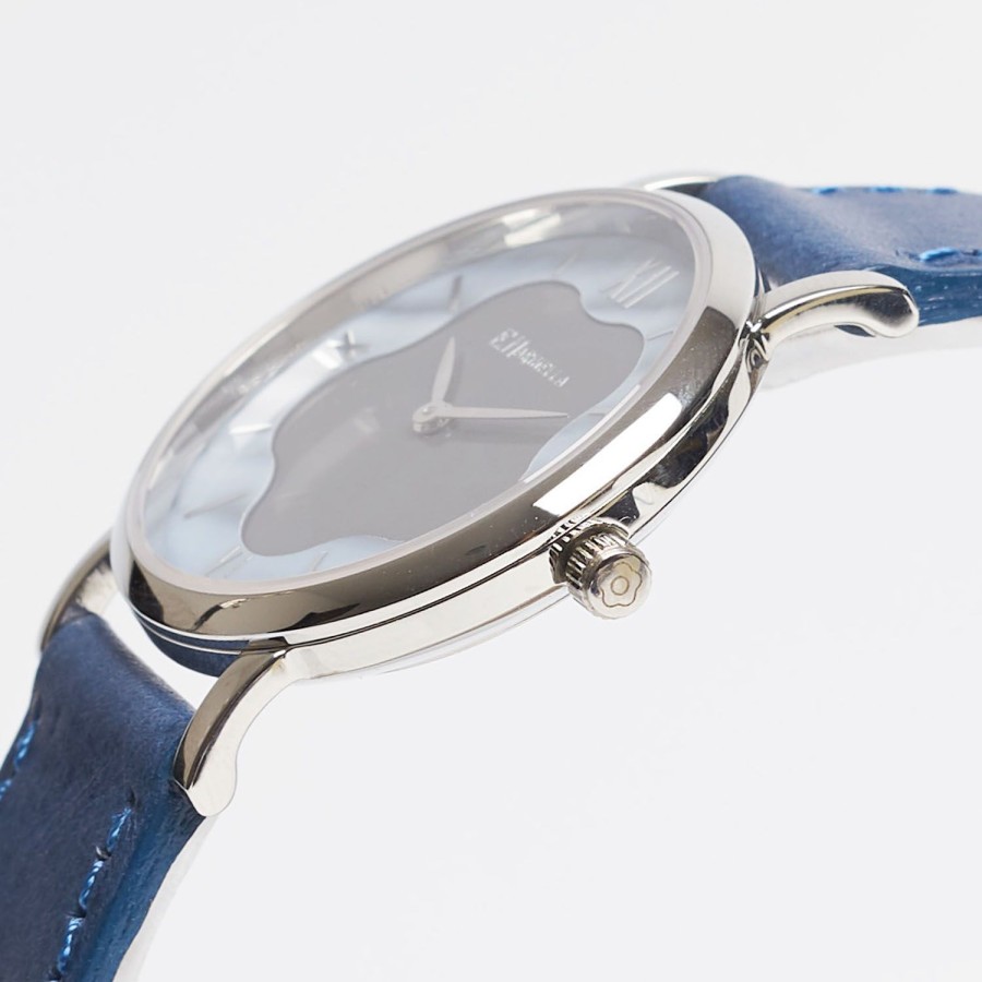 Wholesale E.Marinella Lady'S Bluette Leather Watch With Floral Dial