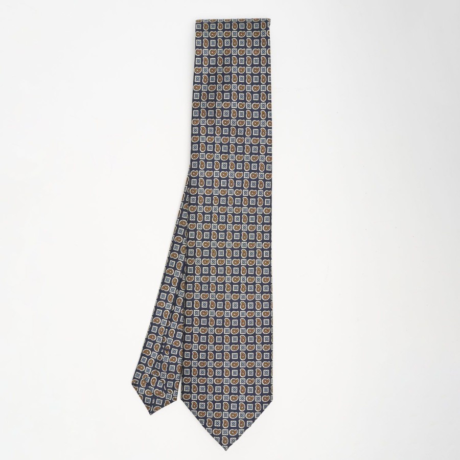 Best E.Marinella Blue Sartorial Classic Silk Tie - Paisley Pattern