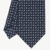 New E.Marinella Dark Blue Sartorial Classic Silk Tie - Small Flower Pattern