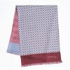 Online E.Marinella Light Blue And Burgundy Double Silk Scarf