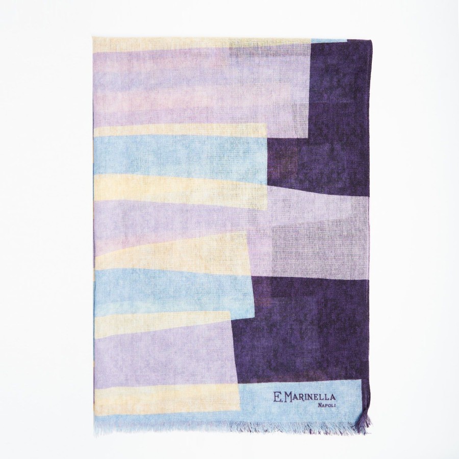 Wholesale E.Marinella Purple And Lilac Wool Stole