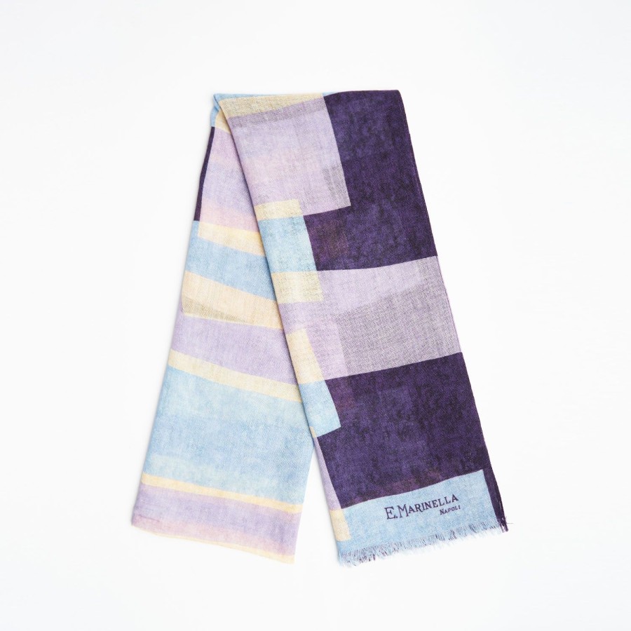 Wholesale E.Marinella Purple And Lilac Wool Stole