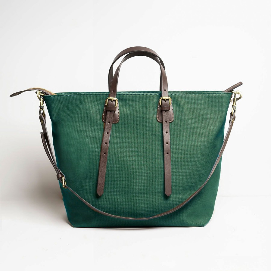 Hot E.Marinella Dark Green Weekend Bag With Leather Trim