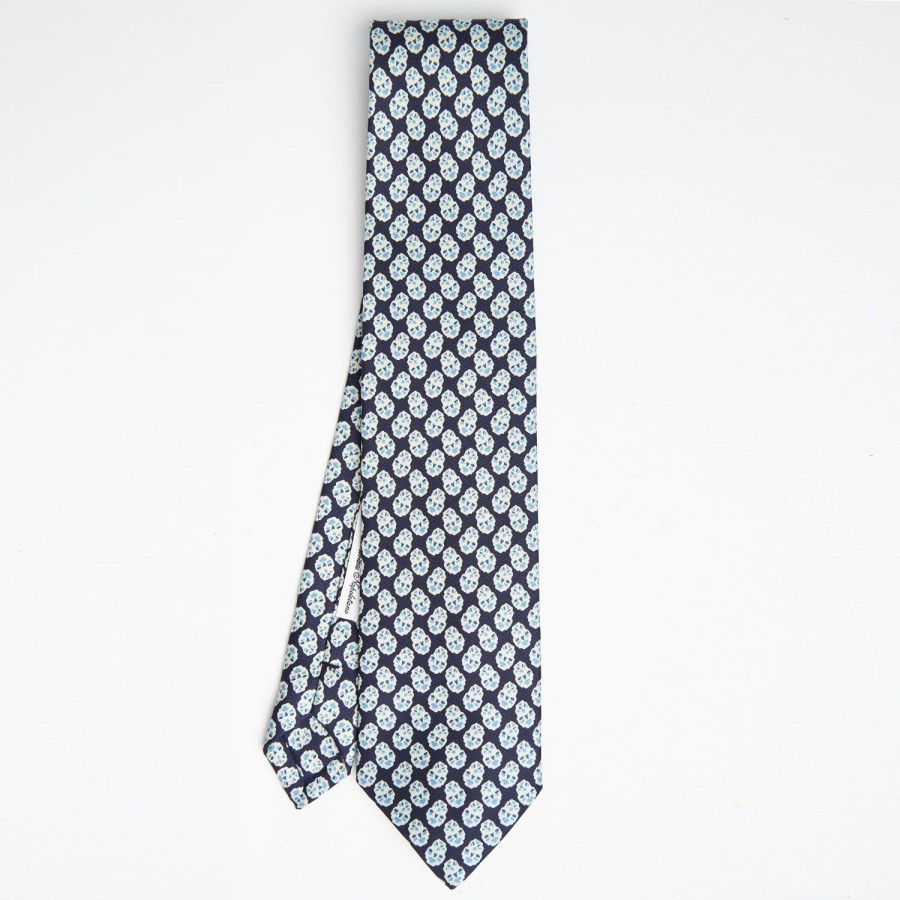 Hot E.Marinella Dark Blue Archivio Collection Silk Tie 1938-1-01