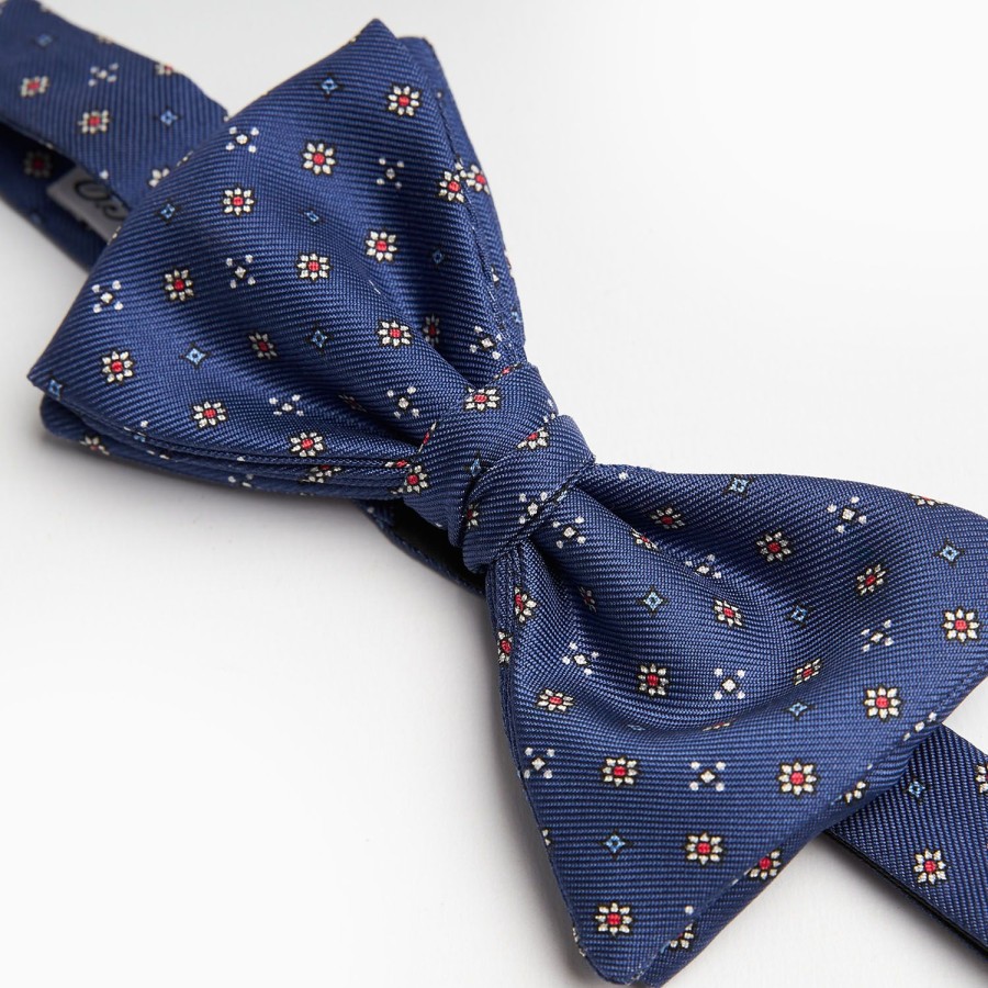 Online E.Marinella Bluette Pre-Knotted Silk Bowtie - Small Flower Pattern