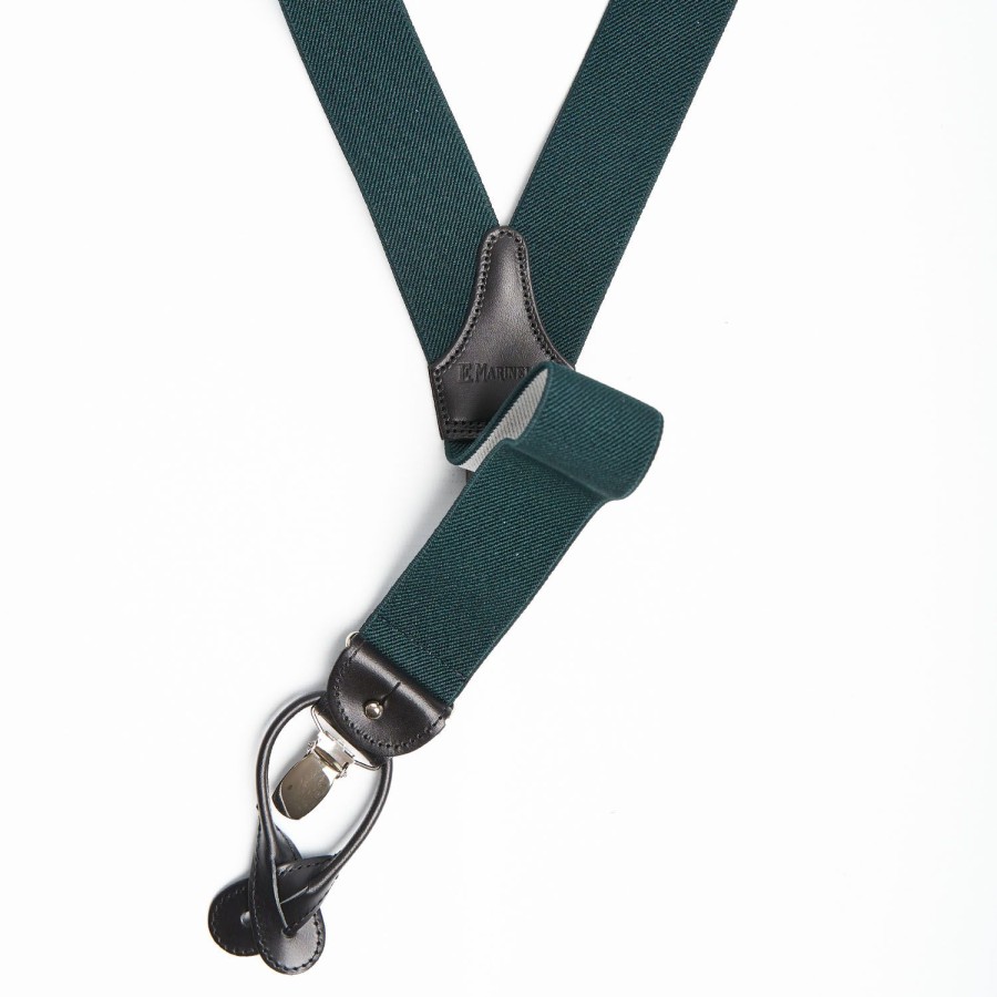 Hot E.Marinella Dark Green Plain Colour Braces