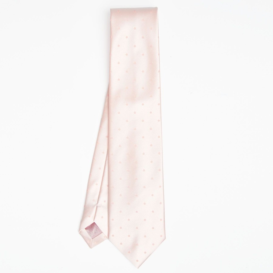 Online E.Marinella Pink Cerimonial Silk Satin Tie Polka Dot Pattern