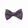 Clearance E.Marinella Dark Blue Pre-Knotted Silk Bowtie- Small Flower Pattern