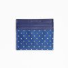 Best E.Marinella Blue Leather And Silk Credit Card Holder - 5 Compartments