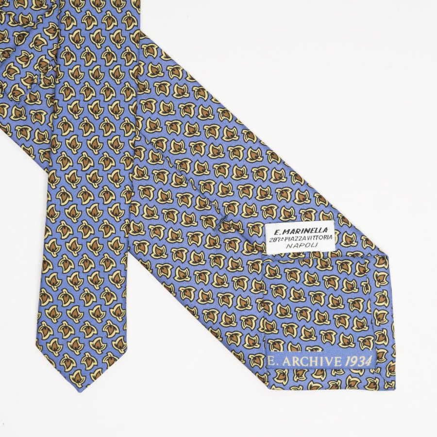 Hot E.Marinella Powder Blue Archivio Collection Silk Tie 1934_03