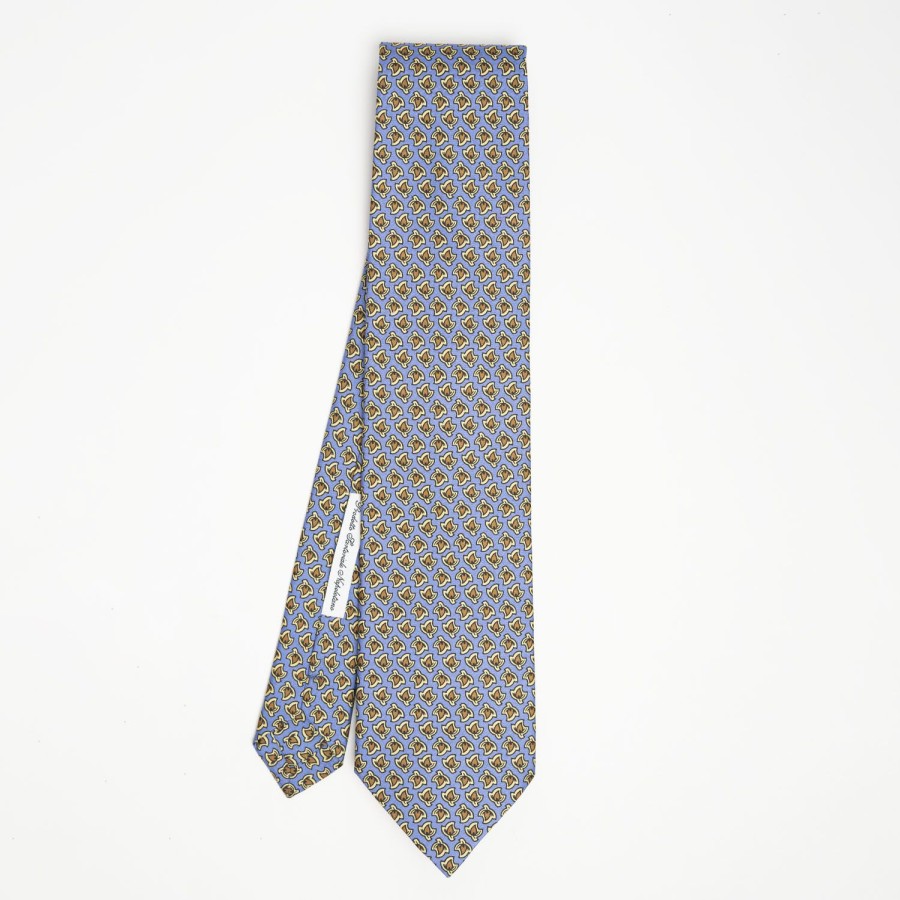 Hot E.Marinella Powder Blue Archivio Collection Silk Tie 1934_03