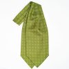 Clearance E.Marinella Olive Green Silk Ascot Tie - Small Flower Designs