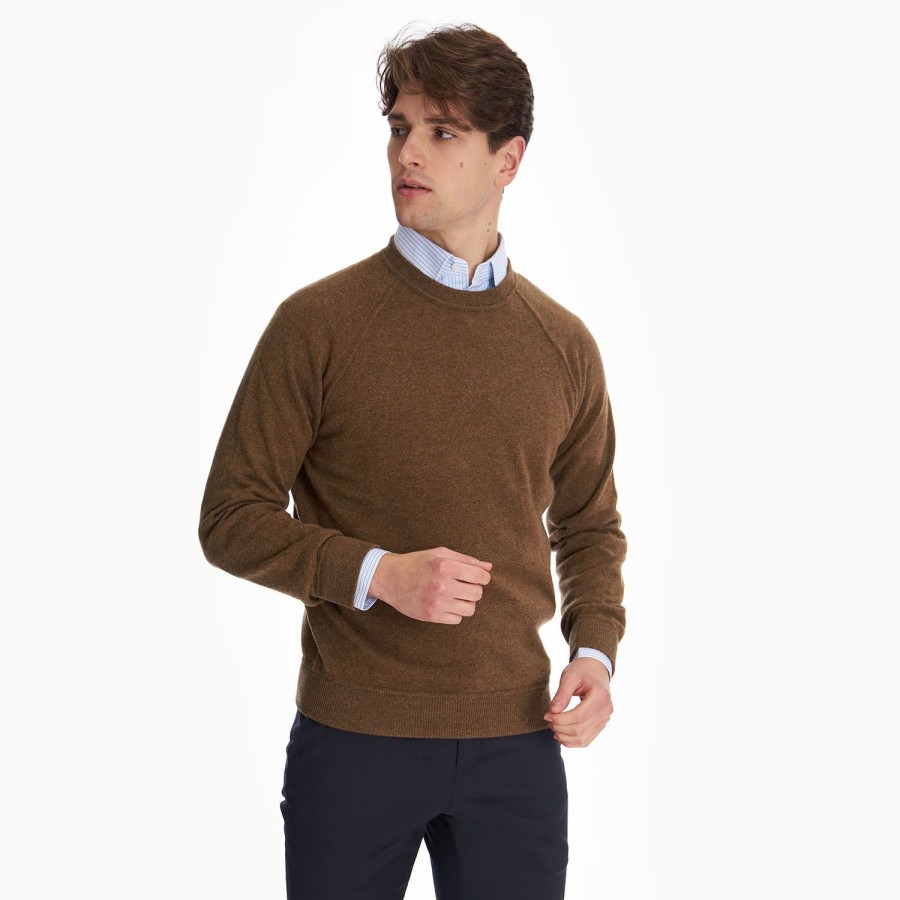 New E.Marinella Light Brown Cashmere Sweatshirt