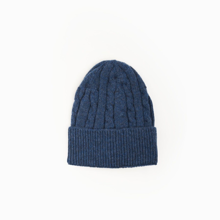 Online E.Marinella Blue Cashmere Braid Beanie