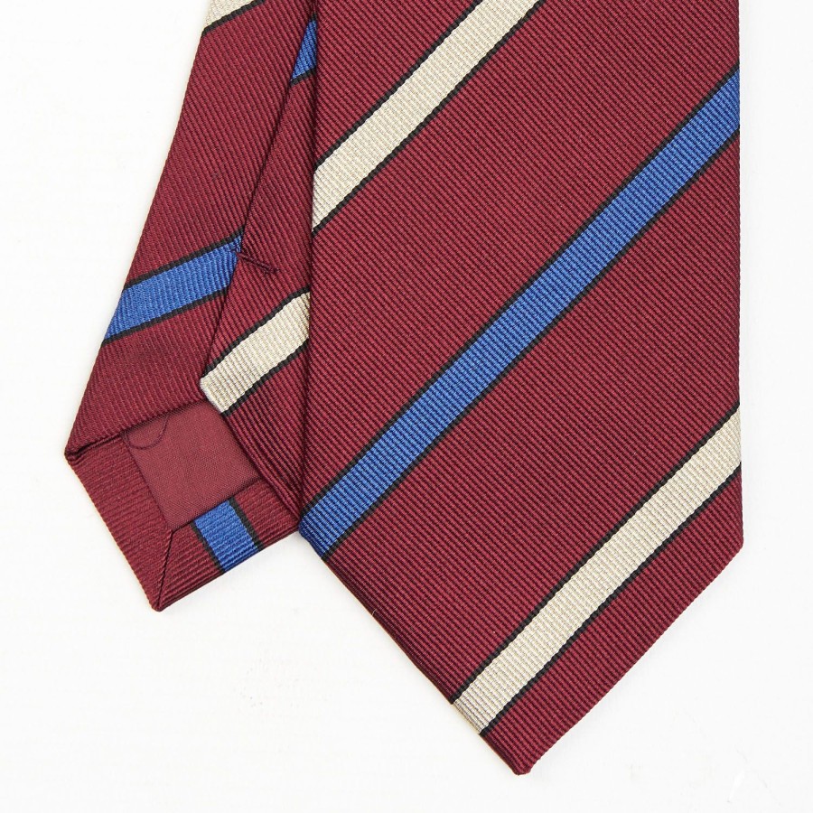 Wholesale E.Marinella Burgundy Sartorial Striped Tie