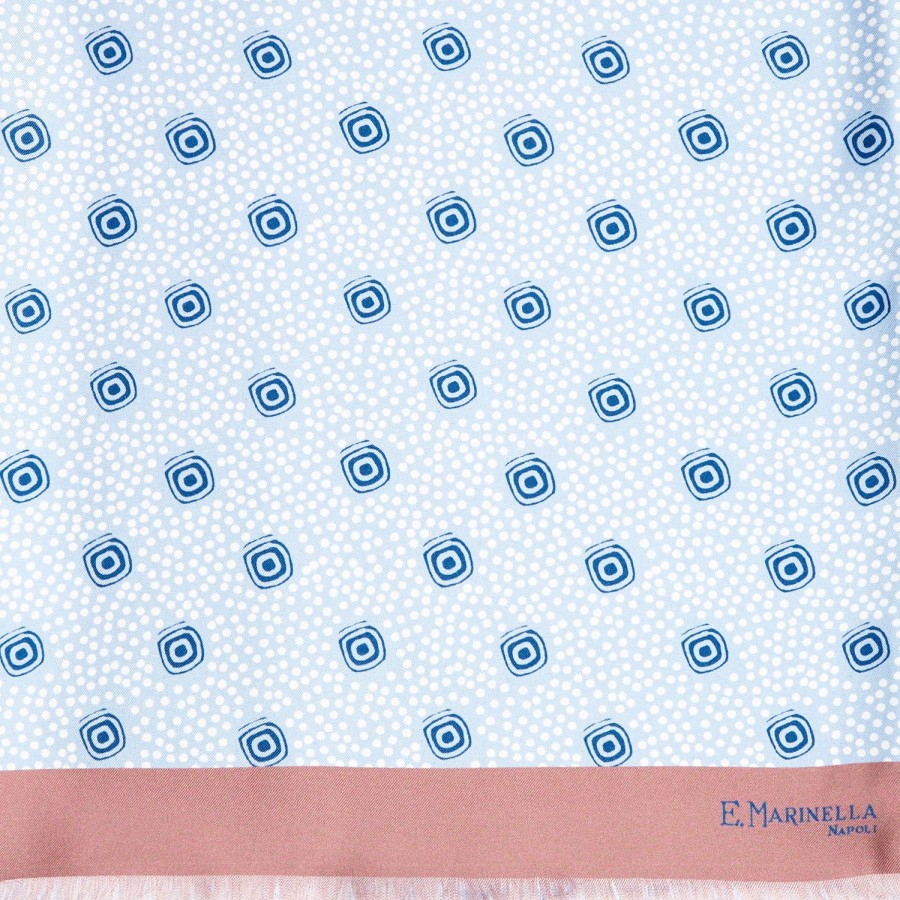 Hot E.Marinella Light Blue And Pink Double Silk Scarf