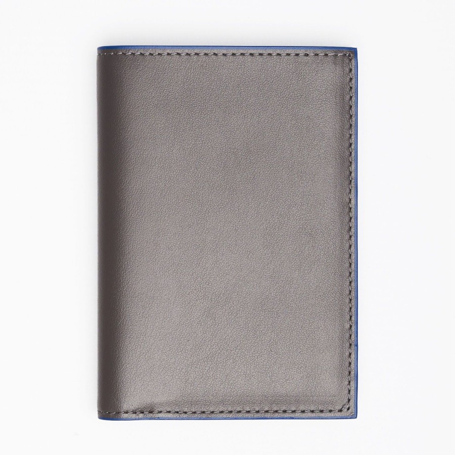 Best E.Marinella Dark Grey Smooth Leather Vertical Wallet