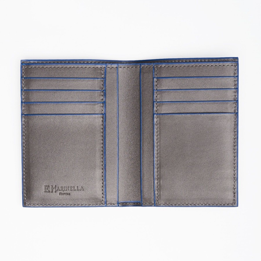 Best E.Marinella Dark Grey Smooth Leather Vertical Wallet