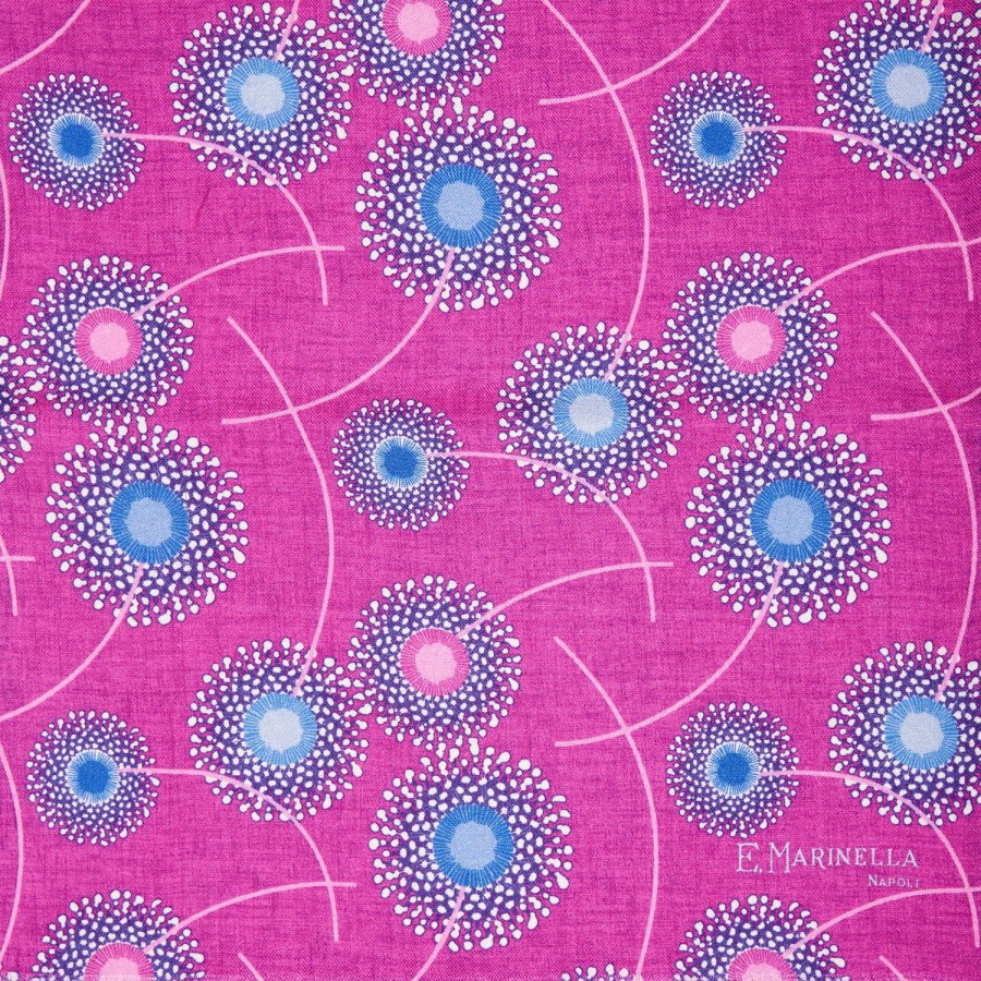 Wholesale E.Marinella Pink And Fuchsia Wool And Silk Scarf - Floral Pattern