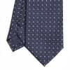 Best E.Marinella Dark Blue Cerimonial Silk Satin Tie - Small Geometric Pattern