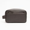 Clearance E.Marinella Hammered Leather Toiletry Bag In Dark Brown