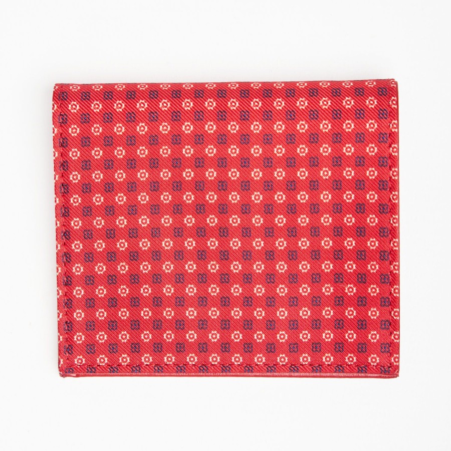 Clearance E.Marinella Red Small Wallet In Silk And Leather