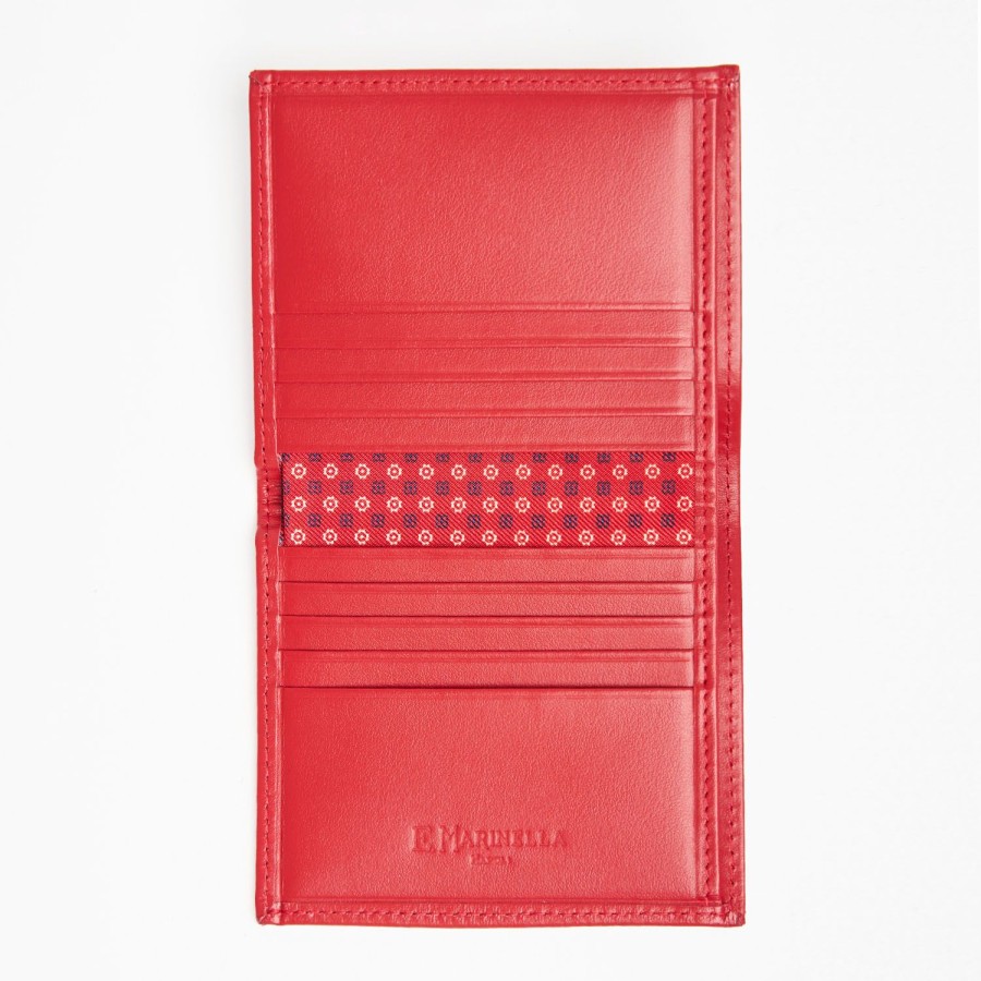 Clearance E.Marinella Red Small Wallet In Silk And Leather