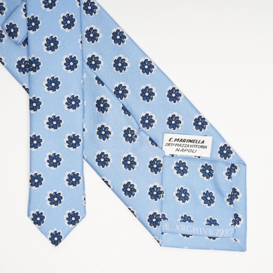 Wholesale E.Marinella Light Blue Archivio Collection Silk Tie 1937_03