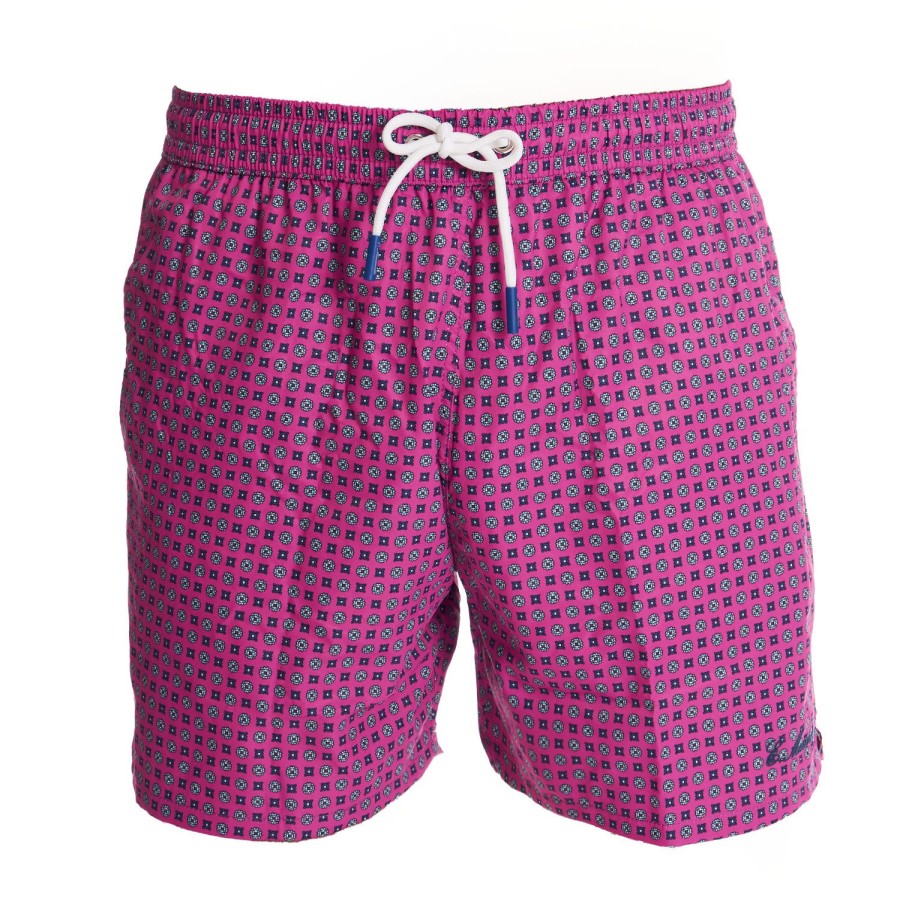 Wholesale E.Marinella Fucsia Swim Shorts- Large Patterns