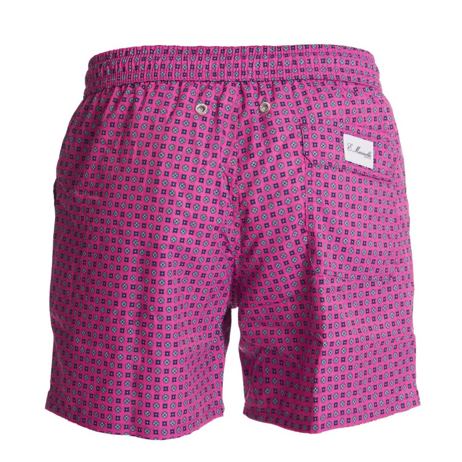 Wholesale E.Marinella Fucsia Swim Shorts- Large Patterns