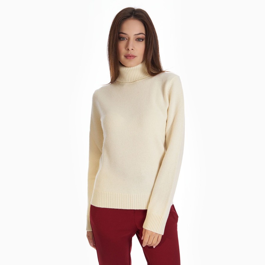 Clearance E.Marinella Beige Cashmere Turtleneck