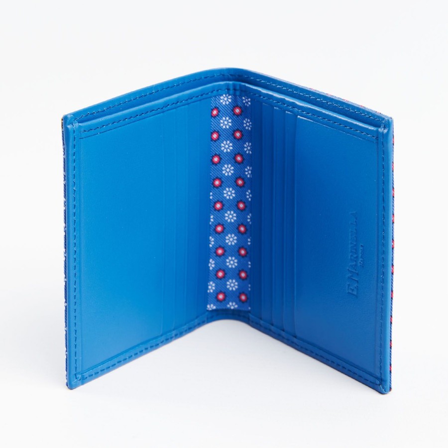 Wholesale E.Marinella Mid Blue Small Wallet In Silk And Leather