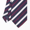 New E.Marinella Dark Blue Sartorial Striped Silk Tie