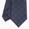 New E.Marinella Dark Blue Sartorial Classic Silk Tie Small Flower Pattern