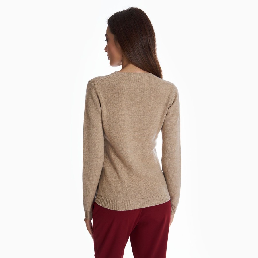 Wholesale E.Marinella Beige Wool And Cashmere Crewneck