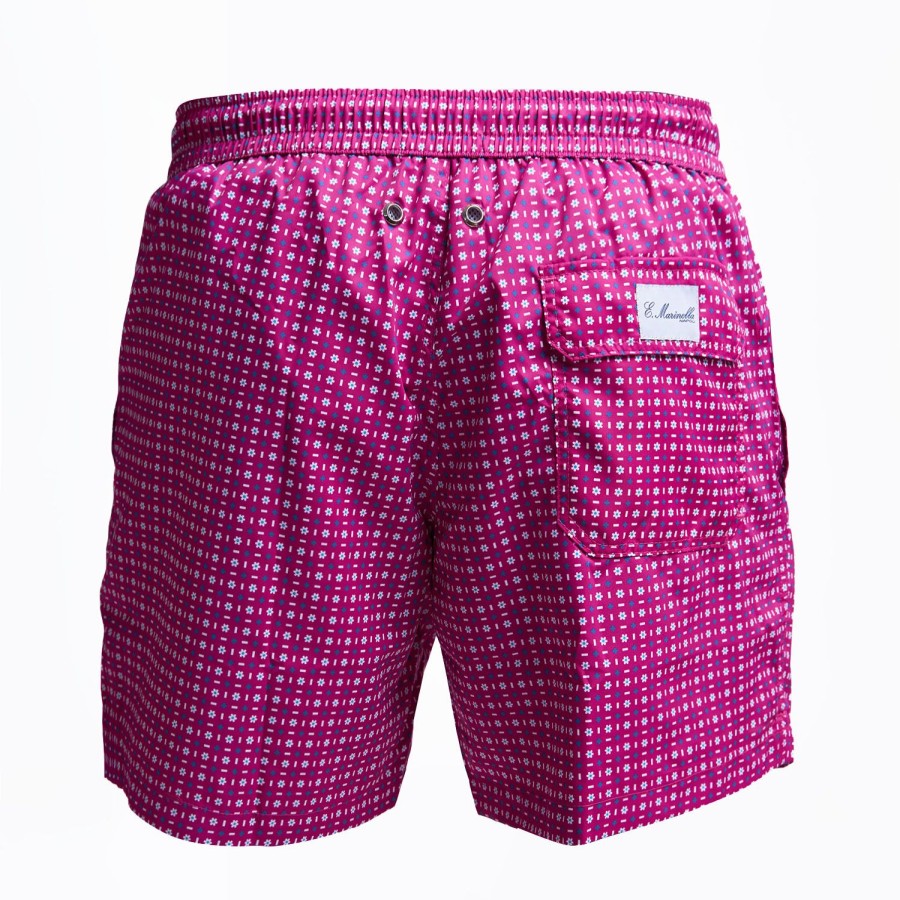 Clearance E.Marinella Fucsia Swim Short - Small Flower Pattern