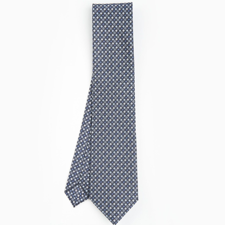 Best E.Marinella Dark Grey Sartorial Classic Silk Tie - Small Flower Designs