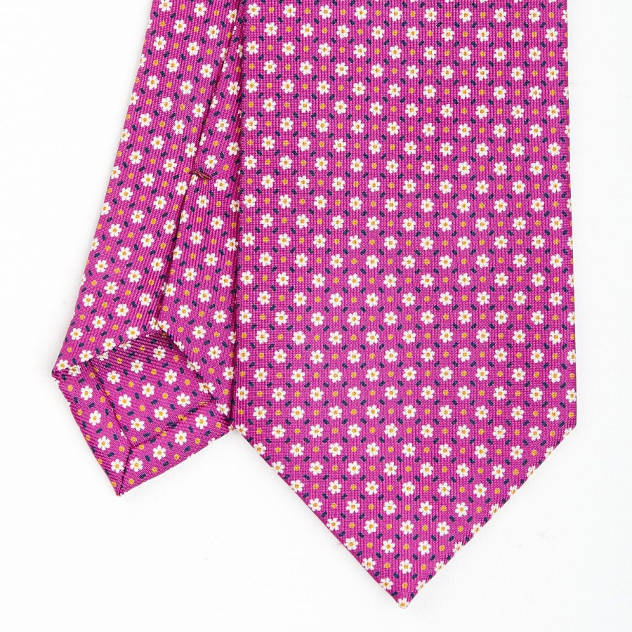 Best E.Marinella Fuchsia Sartorial Classic Silk Tie - Small Flower Pattern