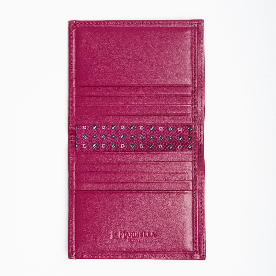 Wholesale E.Marinella Fuchsia Small Wallet In Silk And Leather