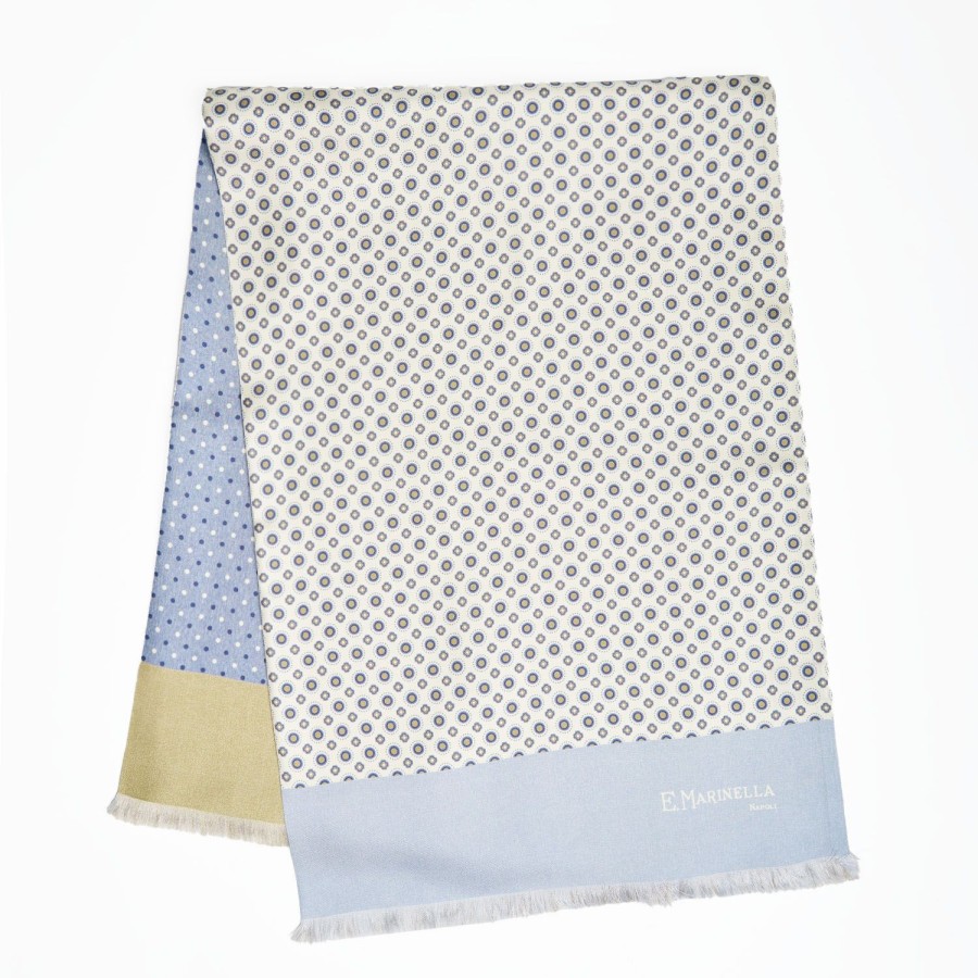 Online E.Marinella White Double Silk Scarf