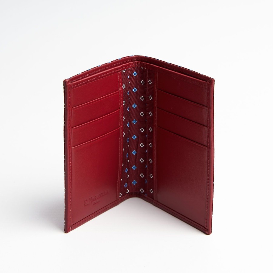 Hot E.Marinella Burgundy Vertical Wallet In Silk And Leather